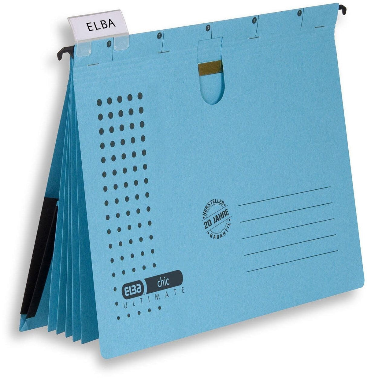 ELBA Mehrfach-Hängehefter chic, für A4, blau, 5er Pack, Hängeregister