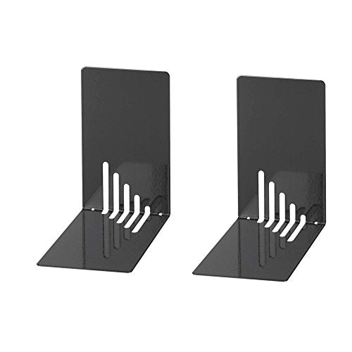 Wedo 1021001 Buchstütze (aus Metall, 14 x 8,5 x 14 cm) 2 Stück, schwarz
