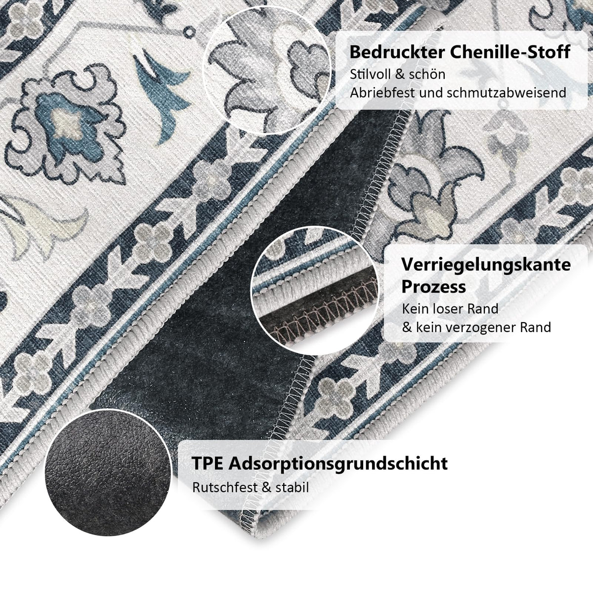 Bodenschutzmatte Bürostuhl 90X120 cm: Luxuriöse Bedruckter Stoff Bürostuhl Unterlage für Parkett und Hartböden, Mehrzweck Schreibtischstuhl Unterlage für zu Hause und im Büro (Grau, 90 x 120 cm)