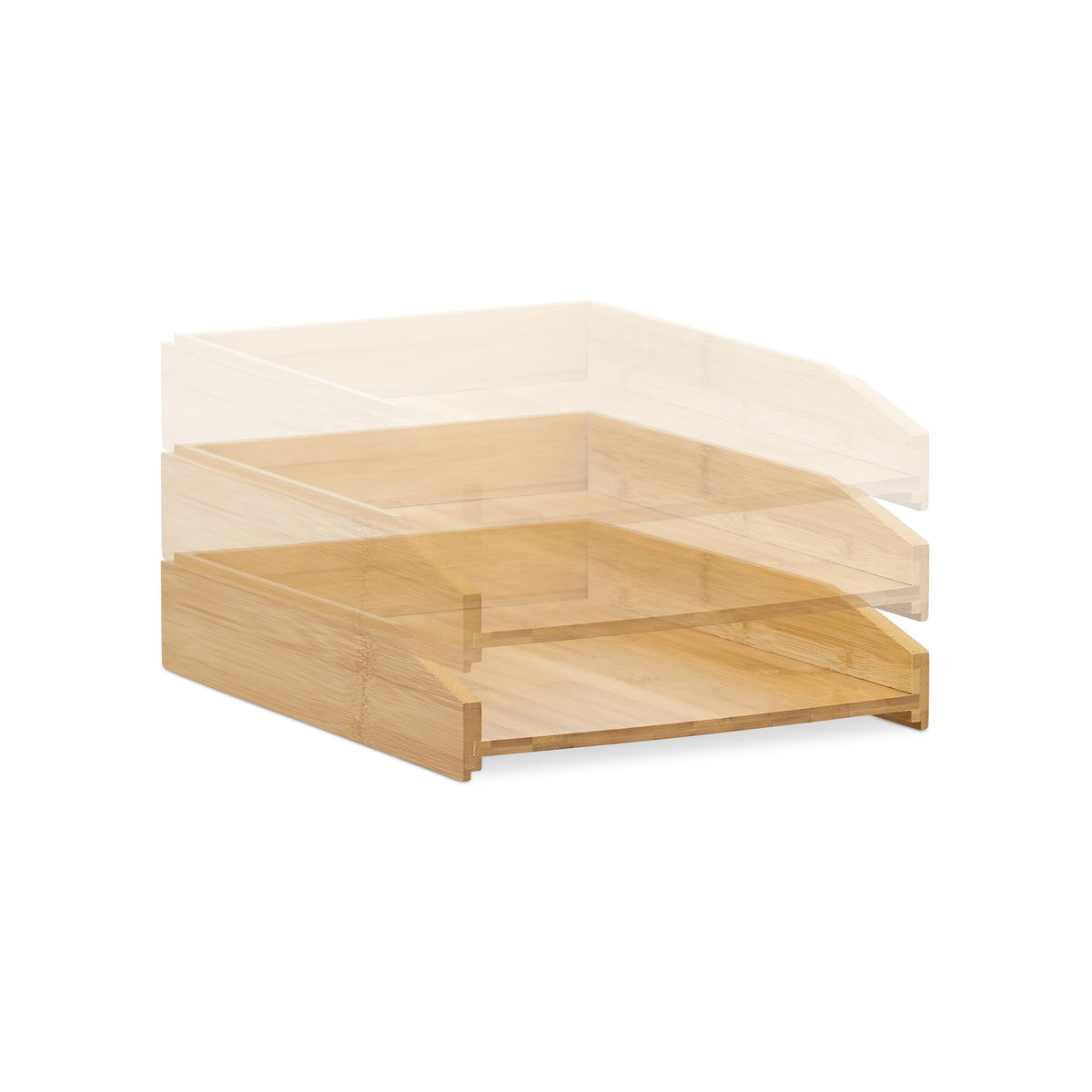 Relaxdays Briefablage 2er Set, aus Bambus, DIN A4 Größe, Natur