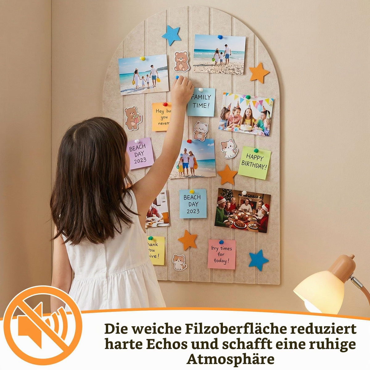 60x40cm Pinnwand, 0.9cm Dick Dekorative Pinnwand Filz(Geschwungen,Beige)