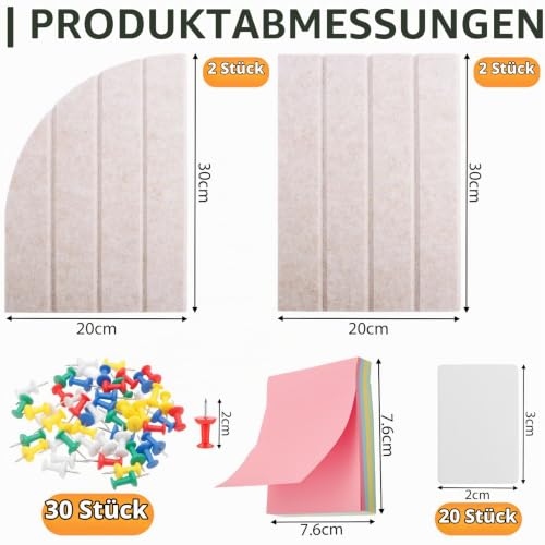 60x40cm Pinnwand, 0.9cm Dick Dekorative Pinnwand Filz(Geschwungen,Beige)