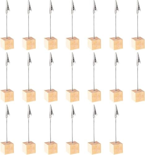 20 Stück Holz Fotohalter mit Klammern, Fotoständer, Postkartenhalter