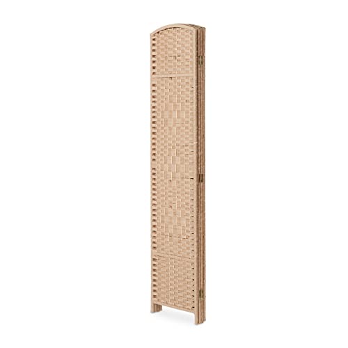 Relaxdays Paravent, 4-teilig, Raumtrenner faltbar, HxB 170x160 cm, Natur