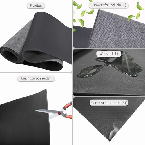 BXI Mass Loaded Vinyl Schallschutzmatte Dämmung - 6 kg/m², 30 x 250 cm MLV Schallschutzfolie, Schalldämmung Trittschalldämmung Isoliermatte, Schalldichte Barriere, Anti-Vibrationsdämpfung, 3 mm Dicke