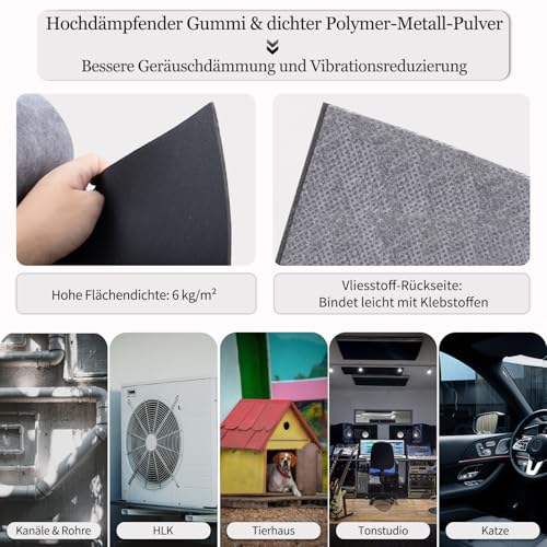BXI Mass Loaded Vinyl Schallschutzmatte Dämmung - 6 kg/m², 30 x 250 cm MLV Schallschutzfolie, Schalldämmung Trittschalldämmung Isoliermatte, Schalldichte Barriere, Anti-Vibrationsdämpfung, 3 mm Dicke