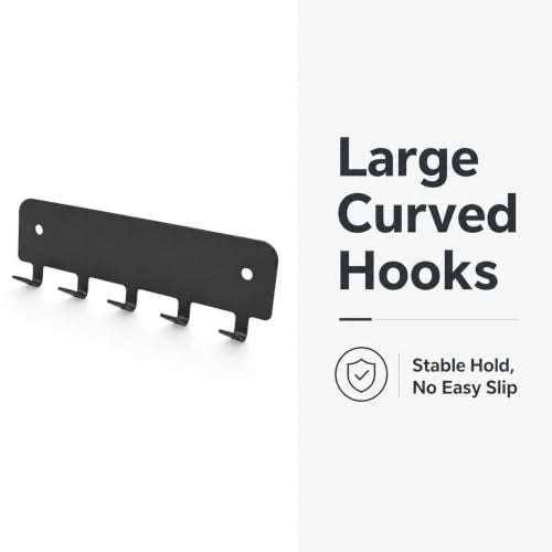Schwarze Schlüsselleiste 5 Haken, Wand Schlüsselboard für Küche Wohnzimmer