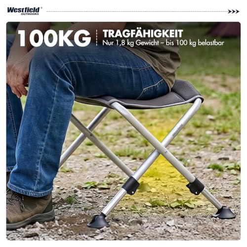 Westfield Outdoors Focus Camping Fußhocker faltbar höhenverstellbar 35-45cm