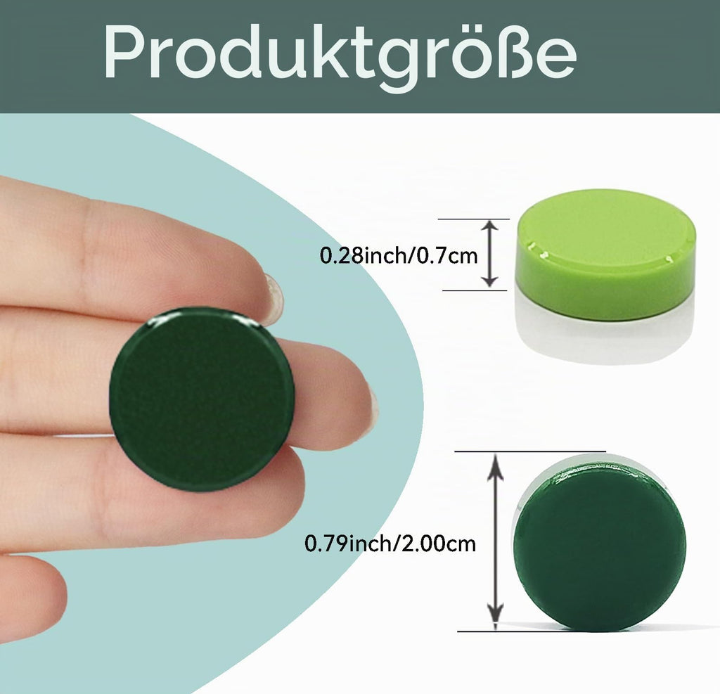 Starke Kühlschrankmagnete, 20 Stück Mini Rund für Whiteboard und Pinnwand, Grün