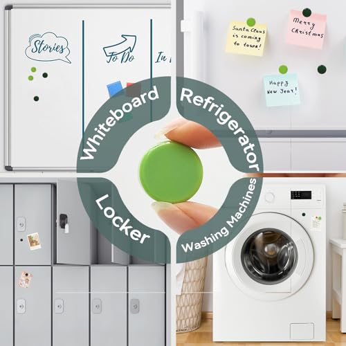 Starke Kühlschrankmagnete, 20 Stück Mini Rund für Whiteboard und Pinnwand, Grün