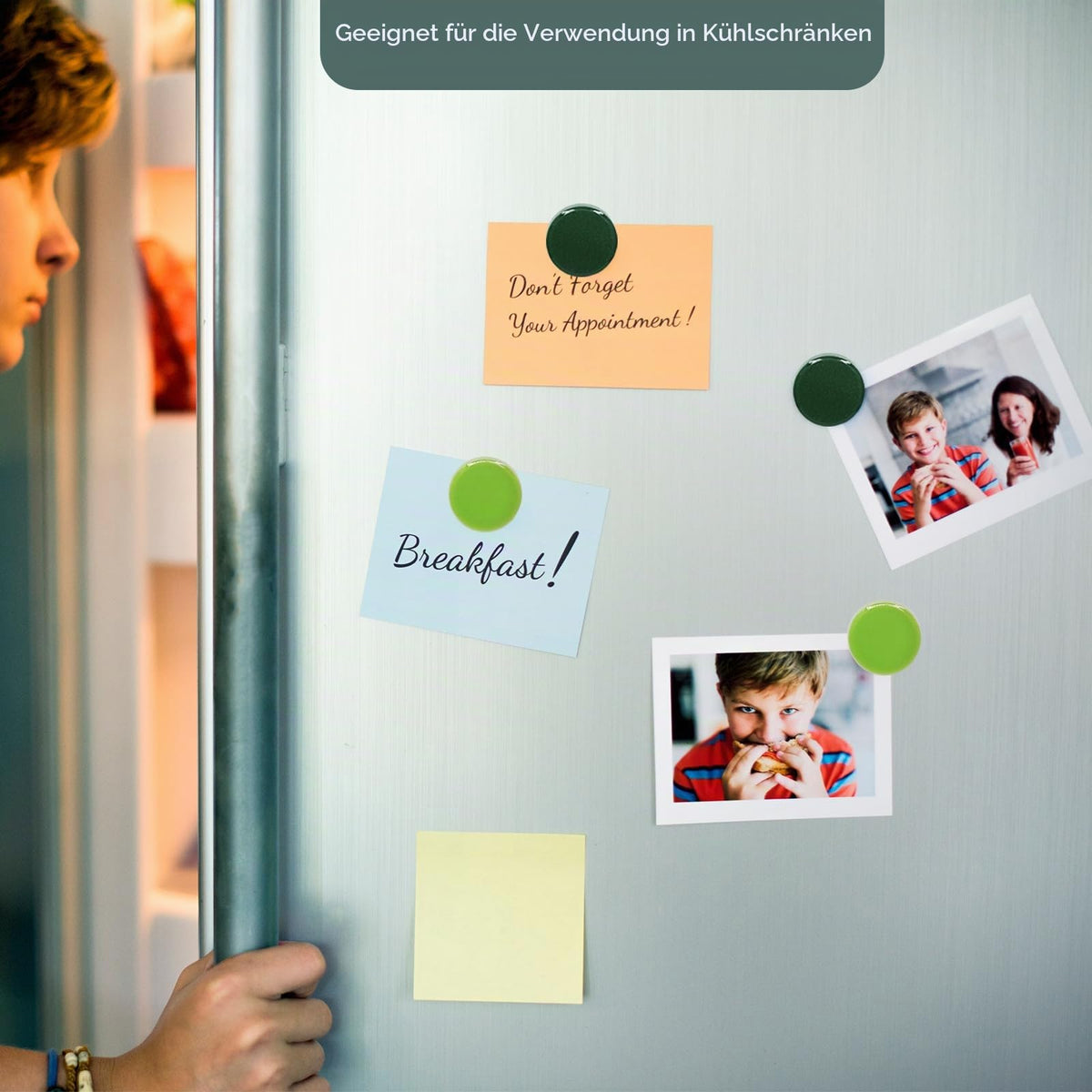Starke Kühlschrankmagnete, 20 Stück Mini Rund für Whiteboard und Pinnwand, Grün