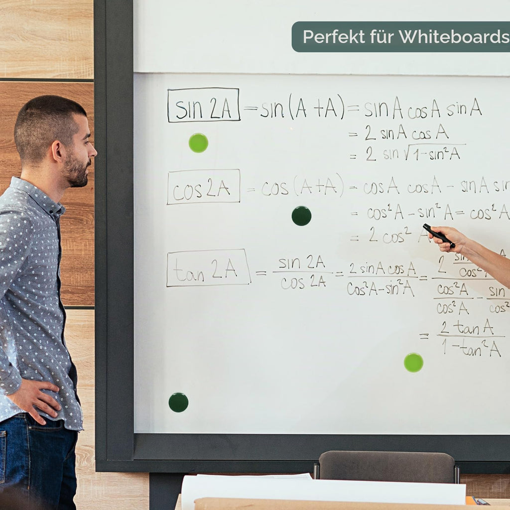Starke Kühlschrankmagnete, 20 Stück Mini Rund für Whiteboard und Pinnwand, Grün