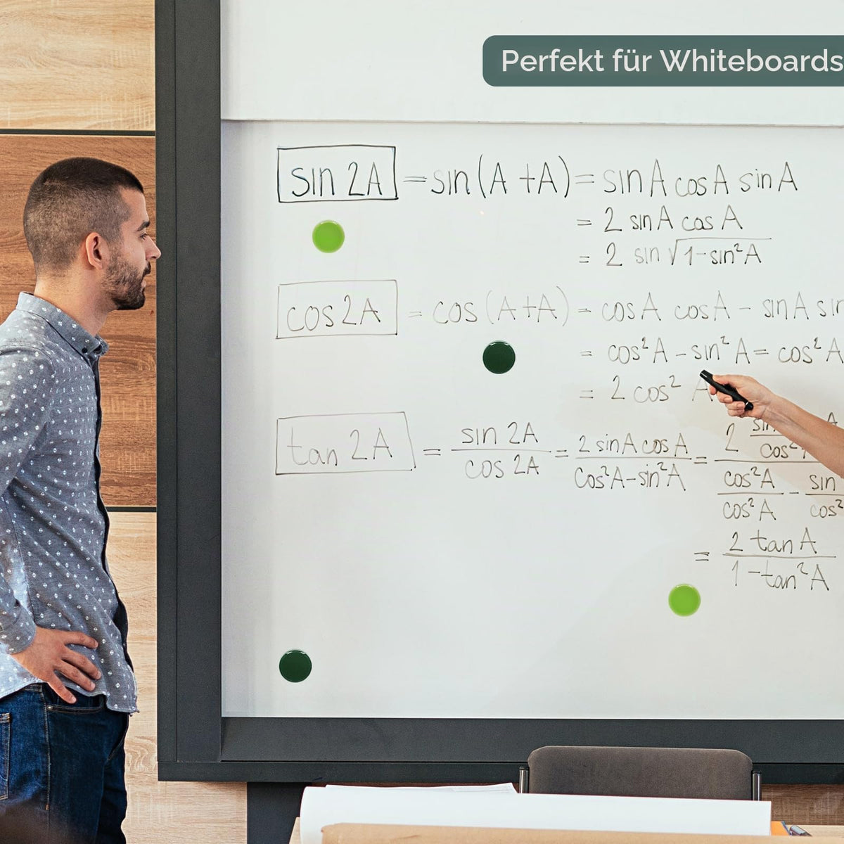 Starke Kühlschrankmagnete, 20 Stück Mini Rund für Whiteboard und Pinnwand, Grün