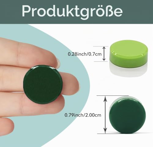 Starke Kühlschrankmagnete, 20 Stück Mini Rund für Whiteboard und Pinnwand, Grün