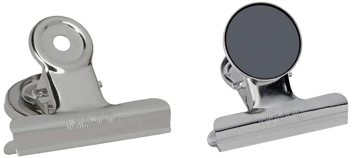 MAUL Papierklemmer Magnet MAULstandard silber 2er Set starke Haftung