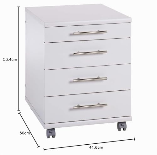 Möbelpartner Till Rollcontainer, 701395, lichtgrau, ca. 42 x 50 x 57 cm