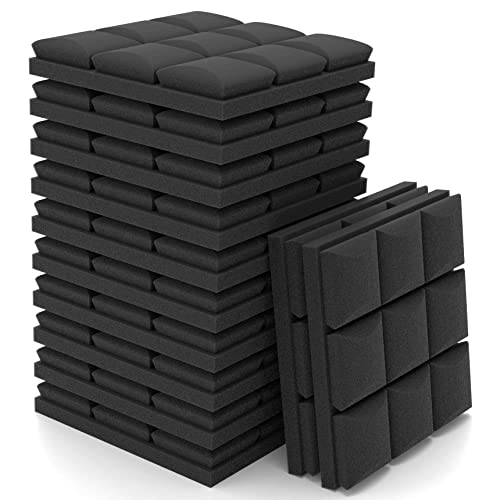 12 Stück Akustikschaumstoff Schalldämmung Selbstklebend 5CM Schaumstoffplatte Schallabsorber Schalldämmung Wand Noppenschaumstoff Schallschutzmatte für Tonstudio, Arbeitszimmer 5CM