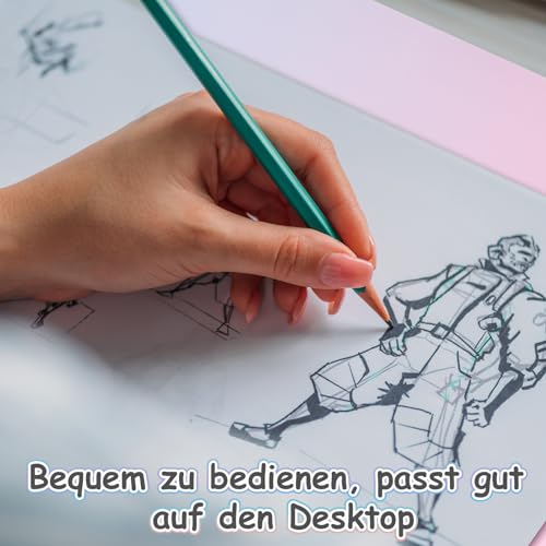 Schreibtischunterlage 80x40cm Premium Leder Mauspad XXL Rosa/Blau