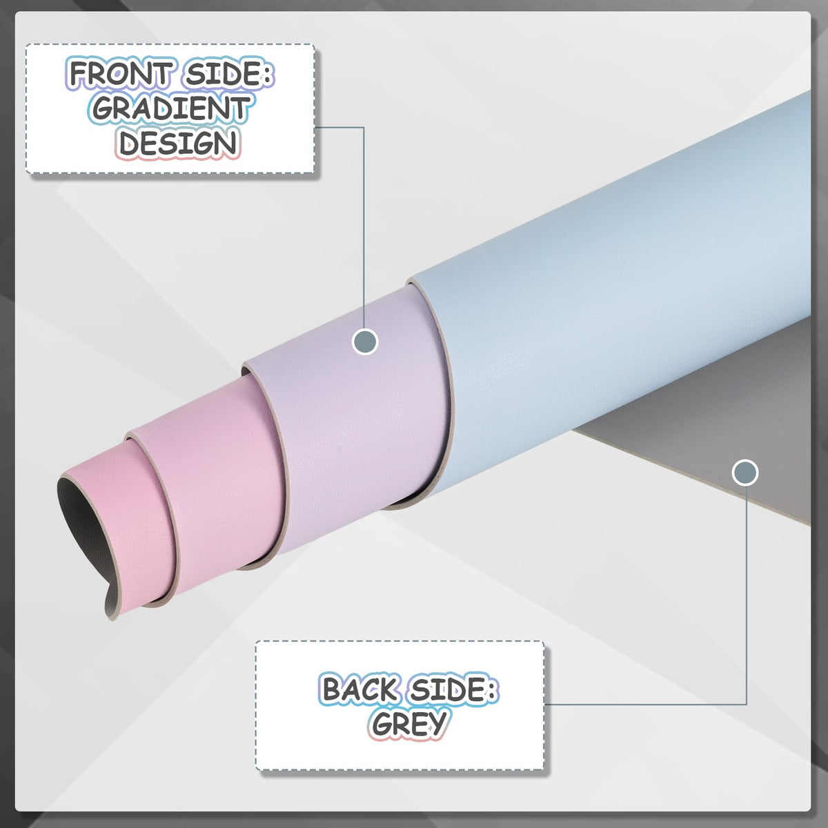Schreibtischunterlage 80x40cm Premium Leder Mauspad XXL Rosa/Blau