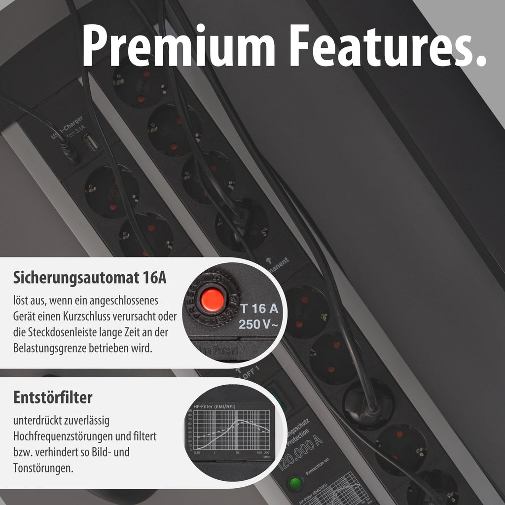 Brennenstuhl Premium-Protect-Line Gaming-Steckdosenleiste 14-Fach, 3m