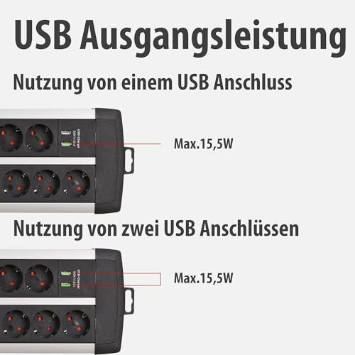 Brennenstuhl Premium-Protect-Line Gaming-Steckdosenleiste 14-Fach, 3m
