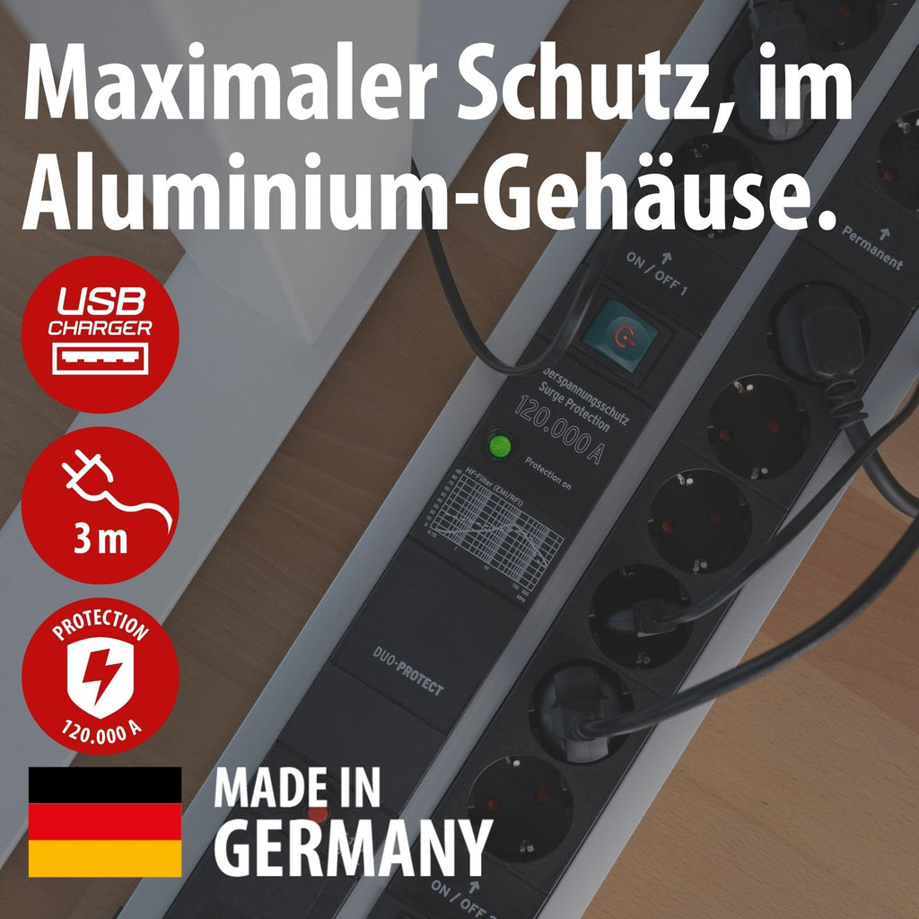 Brennenstuhl Premium-Protect-Line Gaming-Steckdosenleiste 14-Fach, 3m