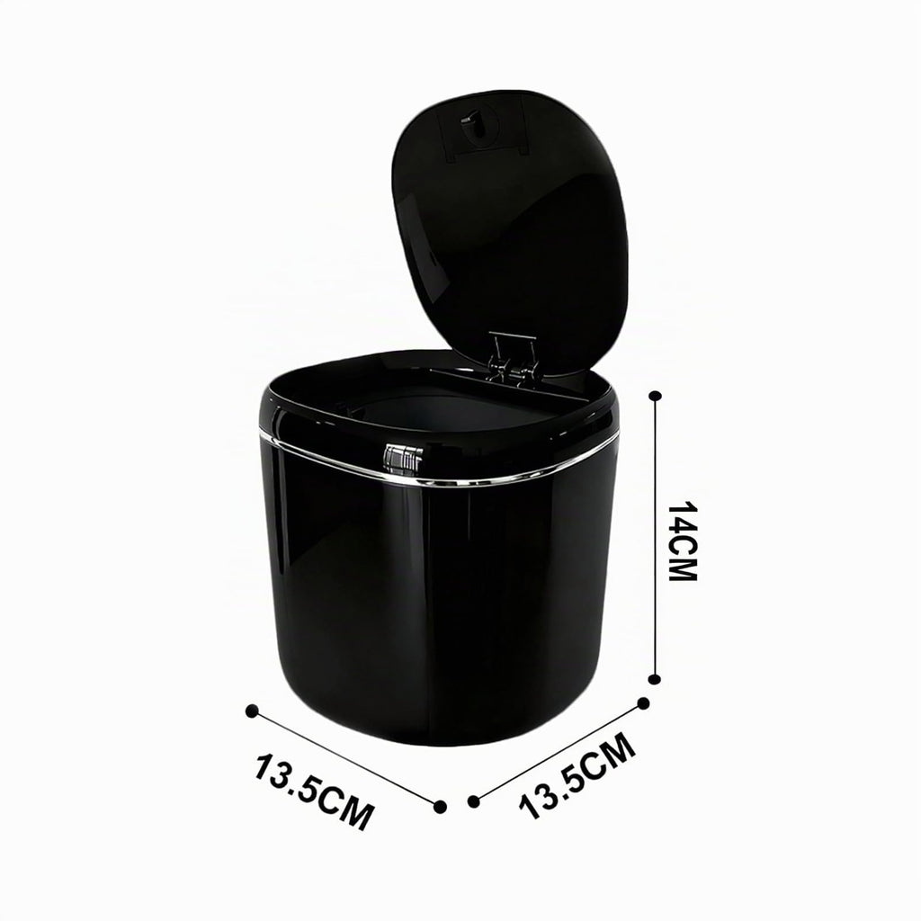 Schwarz Tischmülleimer Klein mit Deckel 2.3L,Mini Tischabfalleimer