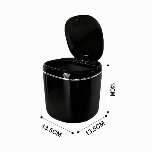 Schwarz Tischmülleimer Klein mit Deckel 2.3L,Mini Tischabfalleimer