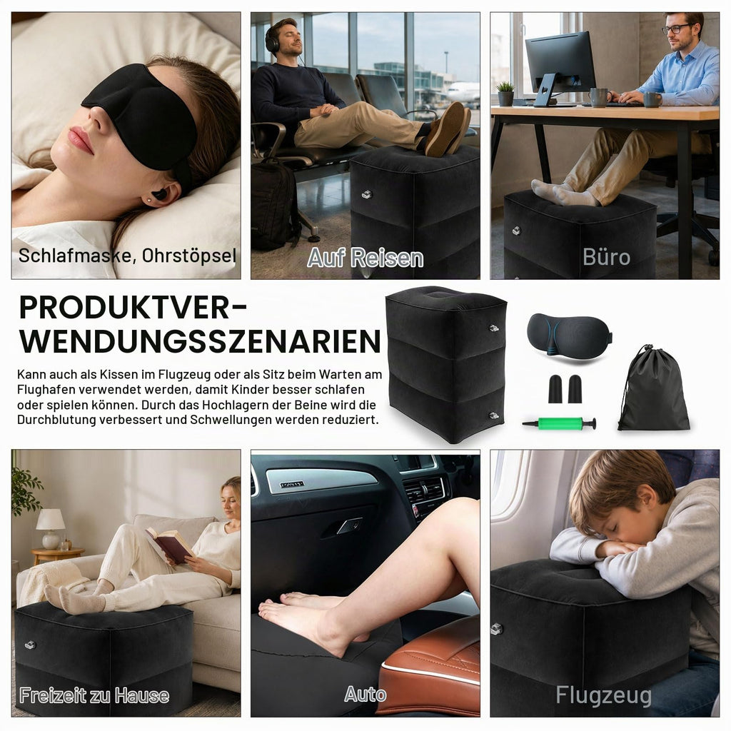 Kissen Höhenverstellbar Flugzeug-Reisekissen, Beinhochlagerungskissen