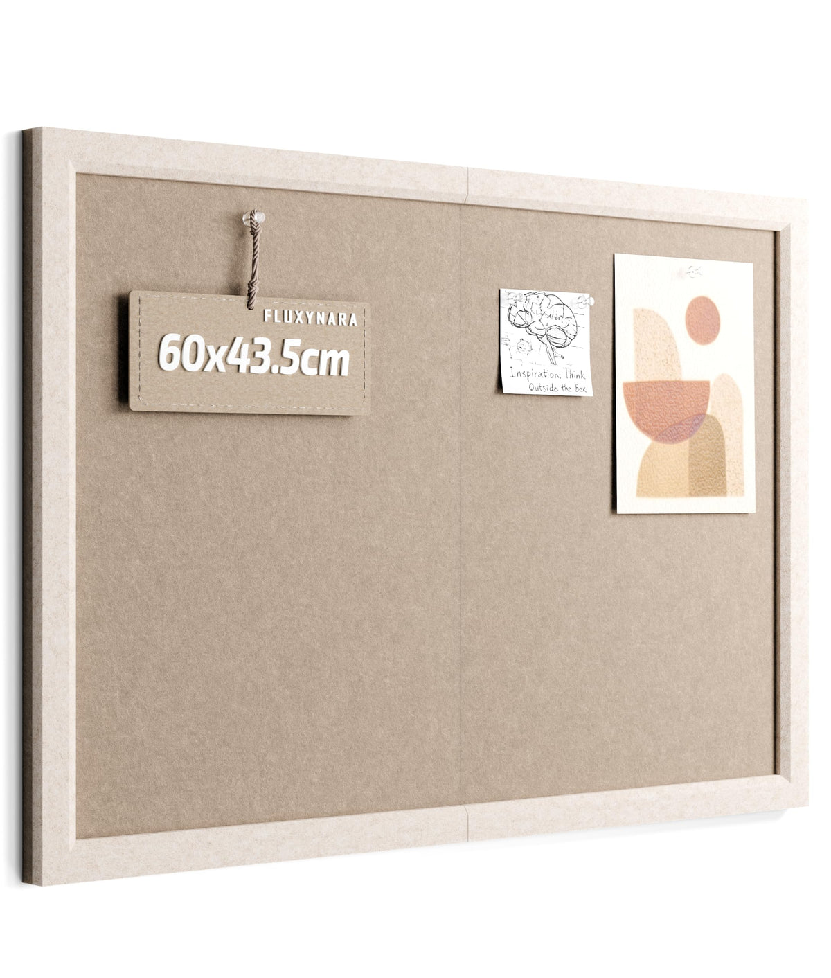 Fluxynara 60 x 43,5 cm Korktafel-Alternative, Dunkles Taupe