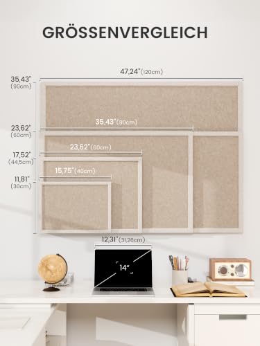 Fluxynara 60 x 43,5 cm Korktafel-Alternative, Dunkles Taupe