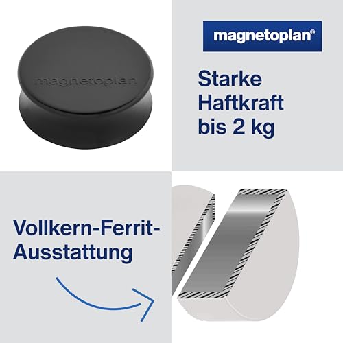 magnetoplan Ergo-Magnete, Large | 10 Stück, Schwarz