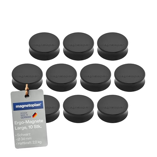 magnetoplan Ergo-Magnete, Large | 10 Stück, Schwarz