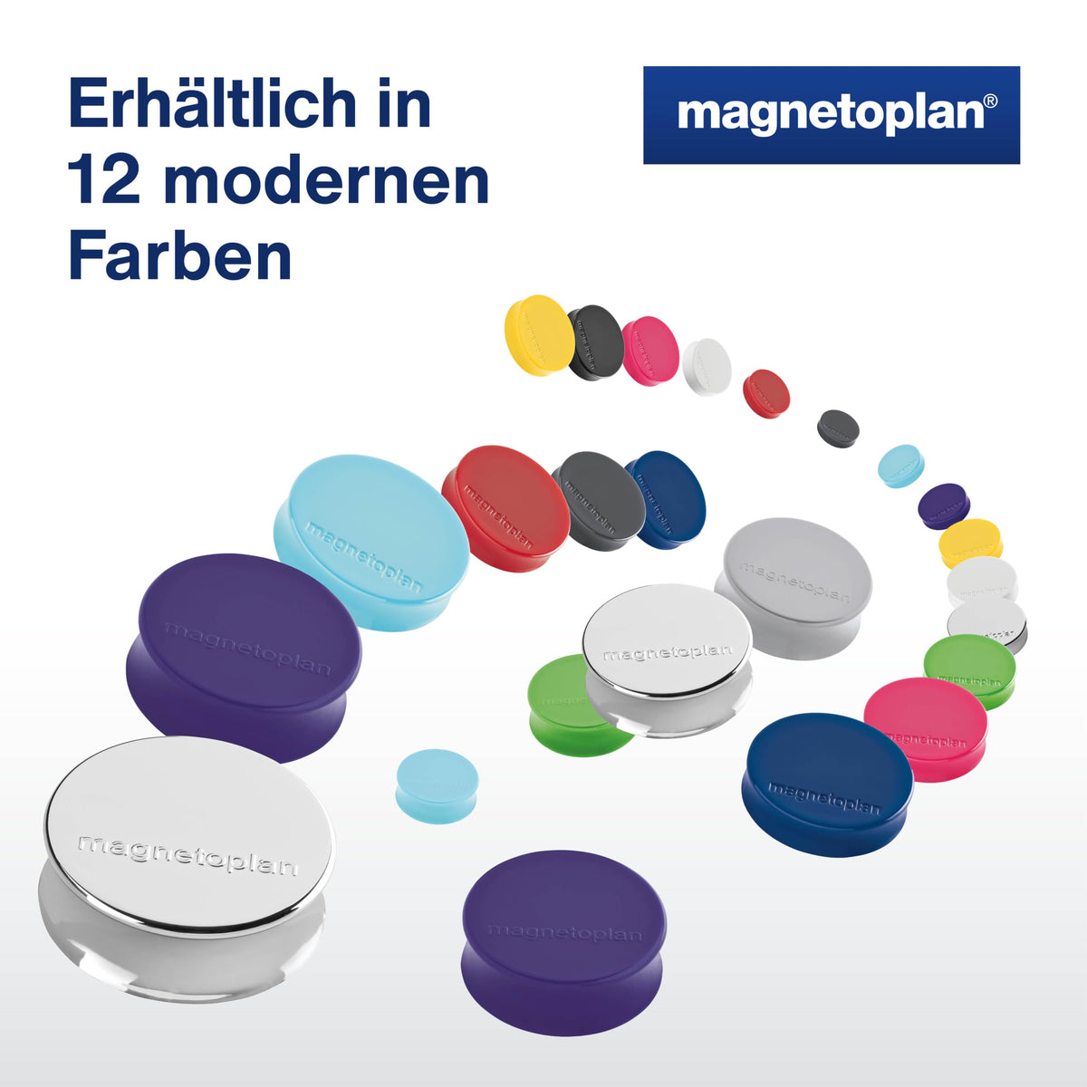 magnetoplan Ergo-Magnete, Large | 10 Stück, Schwarz