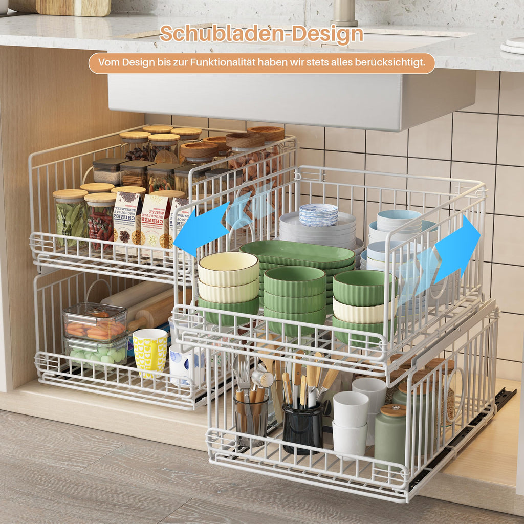 Kleiderschrank Organizer, 4 Stück Metall Aufbewahrungsbox, Weiß