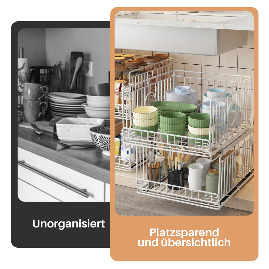 Kleiderschrank Organizer, 4 Stück Metall Aufbewahrungsbox, Weiß