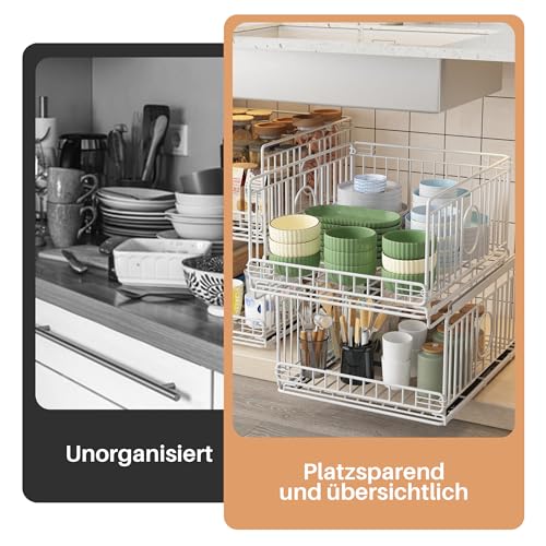 Kleiderschrank Organizer, 4 Stück Metall Aufbewahrungsbox, Weiß