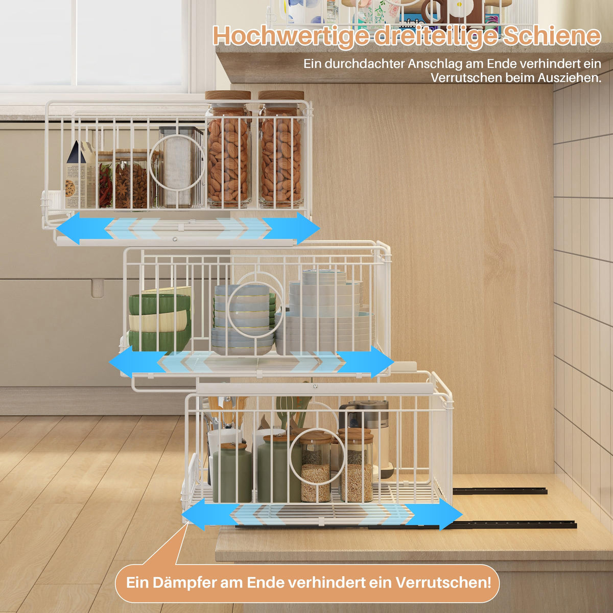 Kleiderschrank Organizer, 4 Stück Metall Aufbewahrungsbox, Weiß