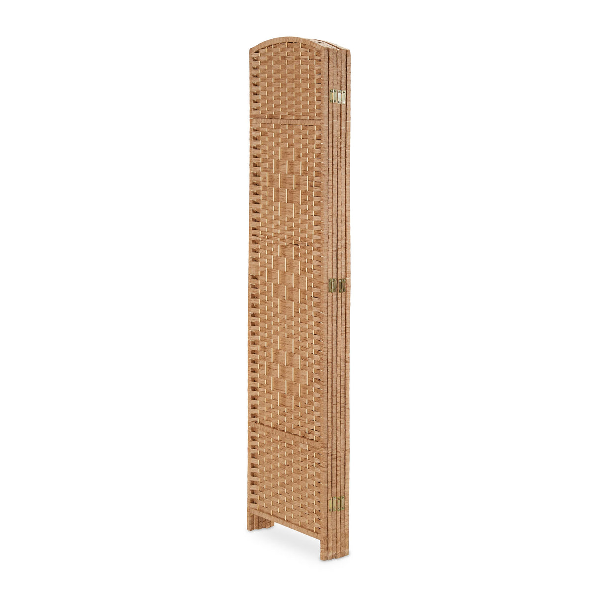 Relaxdays Paravent, 6-teilig, Raumtrenner faltbar, HxB 170x241 cm, Sichtschutz innen, Holz, Papierseil, Trennwand, Natur