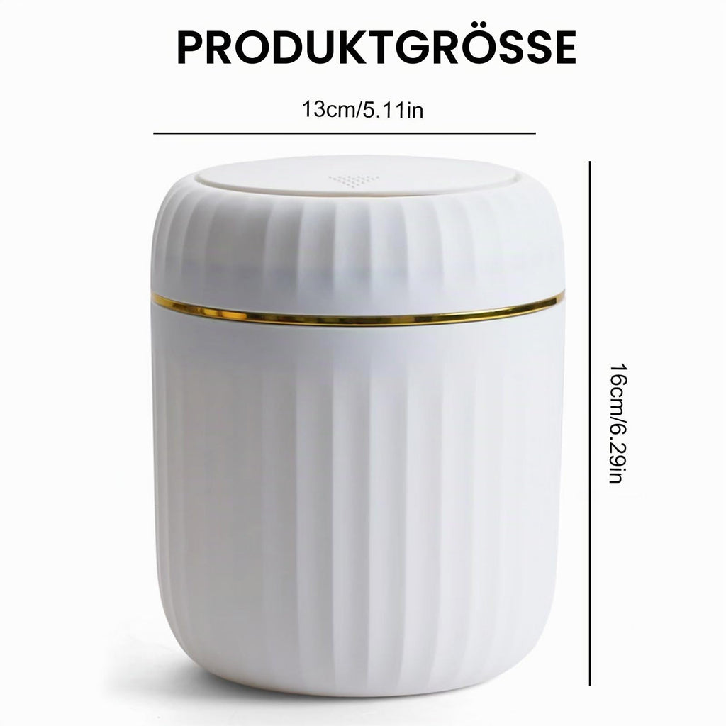 Tischmülleimer mit Deckel, 2L Mini Mülleimer mit Aufpoppen