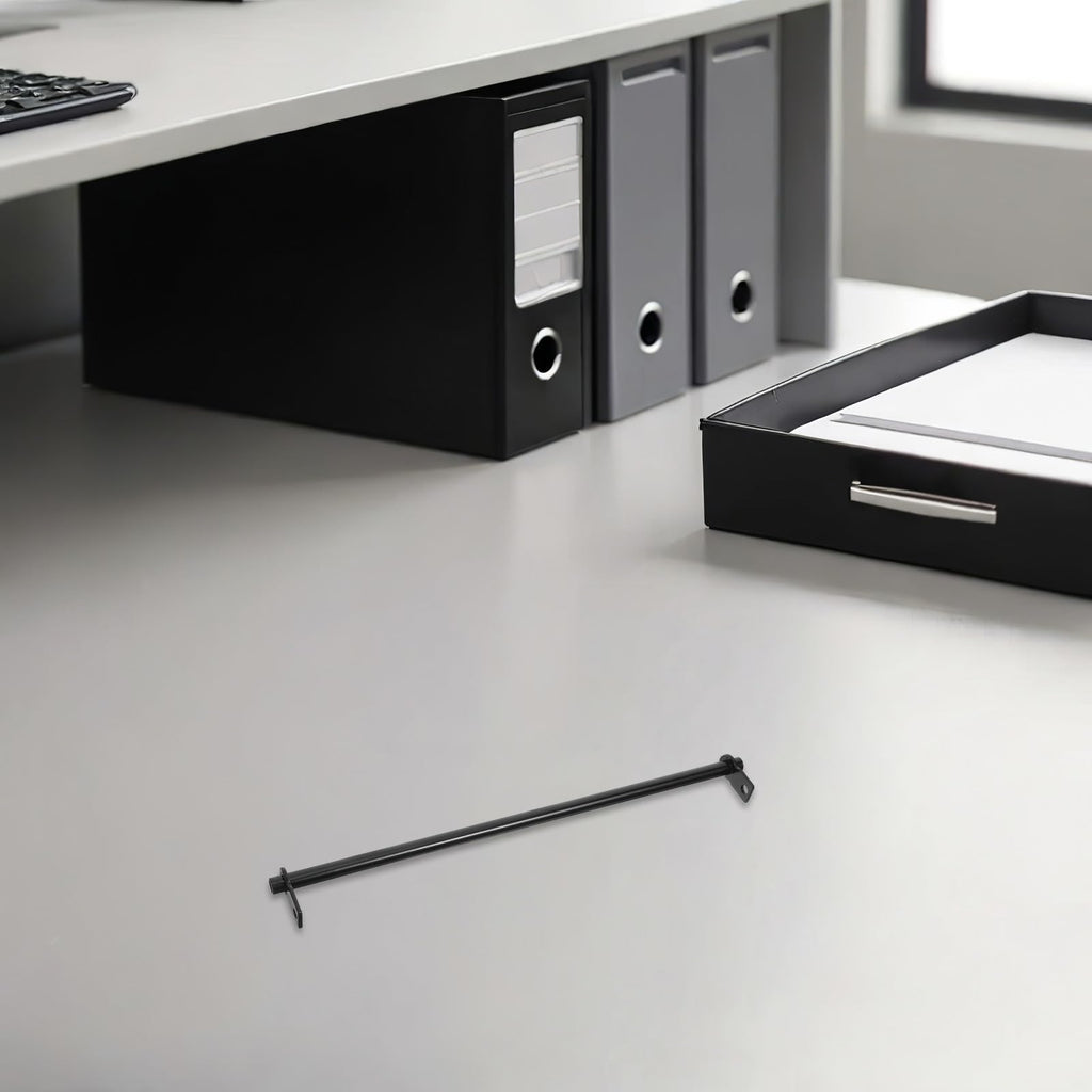 VILLCASE Doppelköpfige Aufhängestange zur Effizienten Organisation im Schreibtischschubladen 5 Stück aus Schwarzem Eisen 25,20x3,00x1,30 Cm Vielseitig Einsetzbar für Hängende Ordner