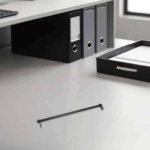 VILLCASE Doppelköpfige Aufhängestange zur Effizienten Organisation im Schreibtischschubladen 5 Stück aus Schwarzem Eisen 25,20x3,00x1,30 Cm Vielseitig Einsetzbar für Hängende Ordner