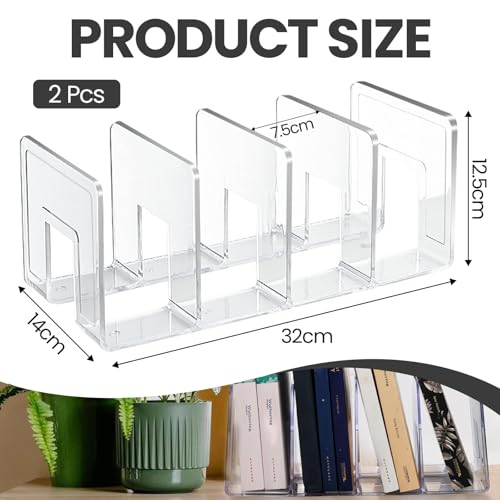 Acryl Zeitschriftensammler 2er Set Transparent mit 4 Fächern