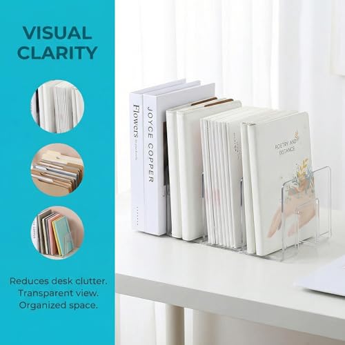 Acryl Zeitschriftensammler 2er Set Transparent mit 4 Fächern