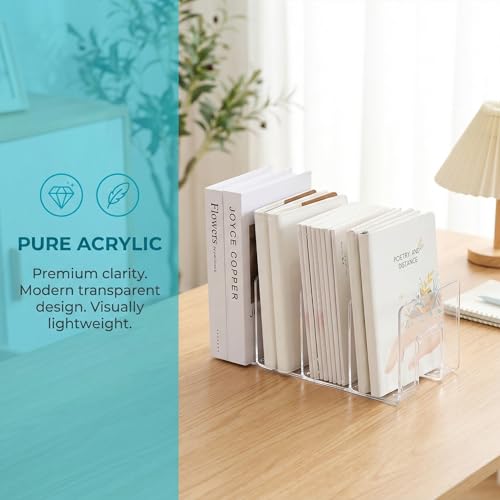 Acryl Zeitschriftensammler 2er Set Transparent mit 4 Fächern