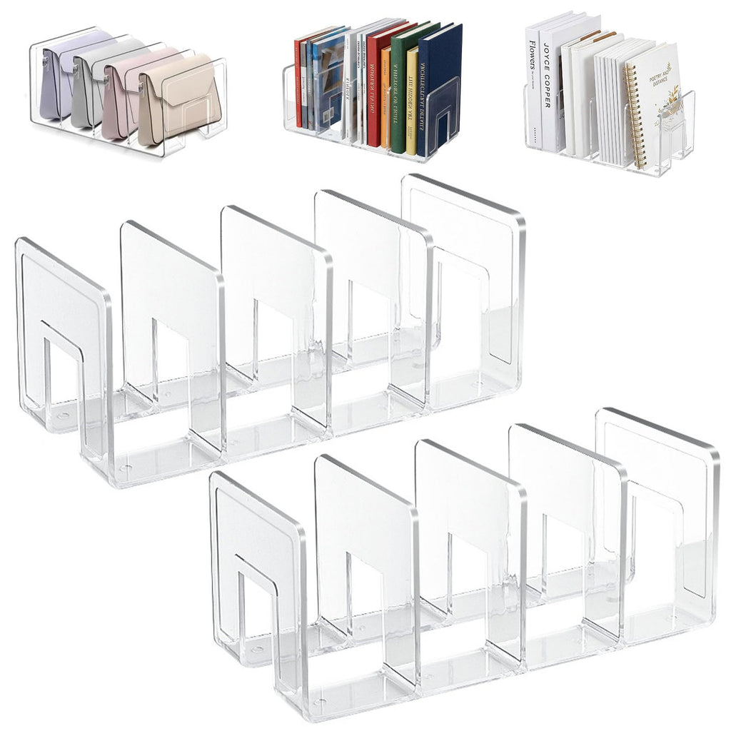 Acryl Zeitschriftensammler 2er Set Transparent mit 4 Fächern