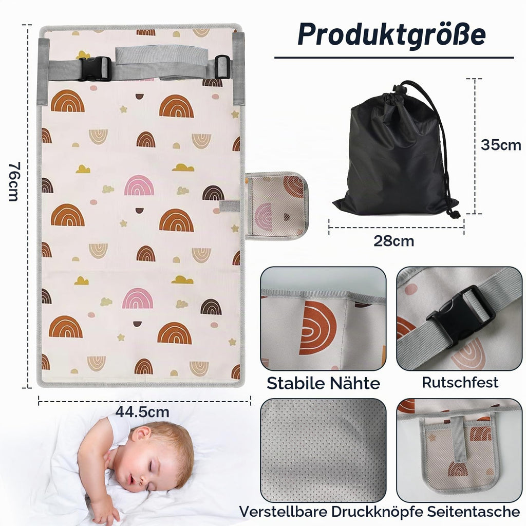 LURICO Flugzeugbett Baby, 76x44.5 cm Flugzeug Sitzverlängerung Kinder Tragbarer Atmungsaktive Reisebet Kinderfußhängematte Für Flugreisen Verlängerung Sitz zum Schlafen, Auto, Flüge (beige)