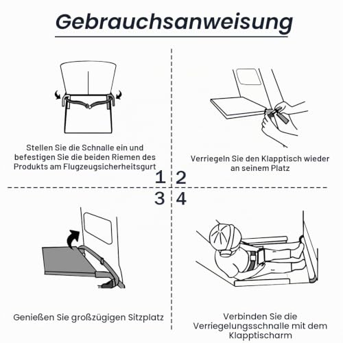 LURICO Flugzeugbett Baby, 76x44.5 cm Flugzeug Sitzverlängerung Kinder Tragbarer Atmungsaktive Reisebet Kinderfußhängematte Für Flugreisen Verlängerung Sitz zum Schlafen, Auto, Flüge (beige)