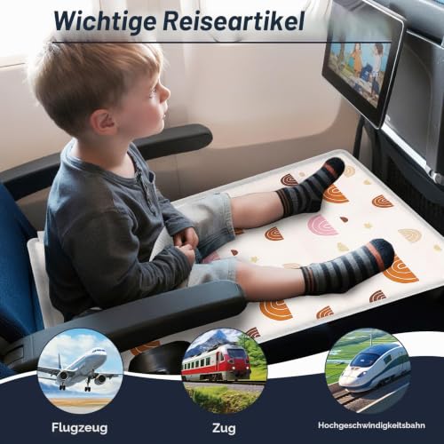 LURICO Flugzeugbett Baby, 76x44.5 cm Flugzeug Sitzverlängerung Kinder Tragbarer Atmungsaktive Reisebet Kinderfußhängematte Für Flugreisen Verlängerung Sitz zum Schlafen, Auto, Flüge (beige)