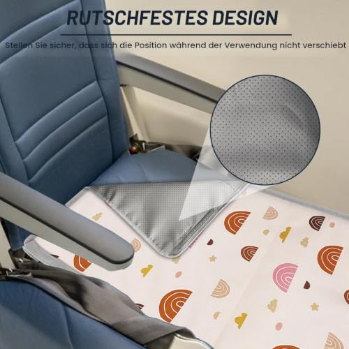 LURICO Flugzeugbett Baby, 76x44.5 cm Flugzeug Sitzverlängerung Kinder Tragbarer Atmungsaktive Reisebet Kinderfußhängematte Für Flugreisen Verlängerung Sitz zum Schlafen, Auto, Flüge (beige)